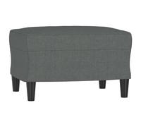 vidaXL Reposapiés Taburete Asiento Otomana Dormitorio Patas Sala de Estar Salón Zapatos Tapizado Acolchado Banco Sofá de Tela Gris Oscuro