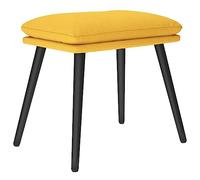 vidaXL Reposapiés, Taburete de Sofá, Otomana con Patas de Metal, Asiento para Salón, Estilo Escandinavo, Tela Amarillo Mostaza 45x29,5x35 cm