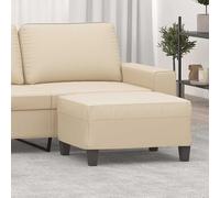 vidaXL Reposapiés tela de microfibra color crema 70x55x41 cm
