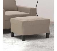 vidaXL Reposapiés Taburete Asiento Otomana Dormitorio Patas Sala de Estar Salón Zapatos Tapizado Banco Sofá Tela de Microfibra Gris Taupe
