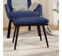 vidaXL Reposapiés tela y cuero sintético azul 45x29,5x35 cm
