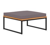 vidaXL Reposapiés y cojín madera maciza acacia gris oscuro 66x66x36 cm