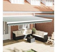 vidaXL Repuesto de volantes para toldo Verde y blanco 480 x 20 cm