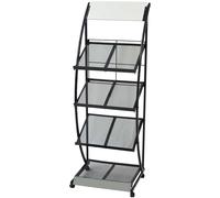 vidaXL Revistero 47x40x134 cm blanco y negro A4