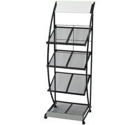 vidaXL Revistero 47x40x134 cm blanco y negro A4
