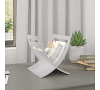vidaXL Revistero de madera de pie blanco