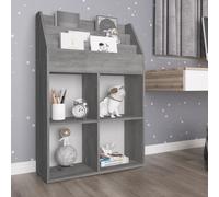 vidaXL Revistero de niños madera de ingeniería hormigón 71x30x114 cm