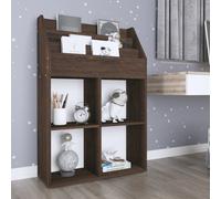 vidaXL Revistero de niños madera ingeniería roble ahumado 71x30x114 cm