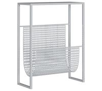 vidaXL Revistero organizador estantería para libros, revistas y CD Acero plateado 35x15x45 cm