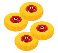 vidaXL Ruedas de Carretilla 4 uds, Ruedas de Carrito de Sacos, Ruedas de Carreta Carro, Ruedas de Repuesto, PU Macizo 3.00-4 (245x82)