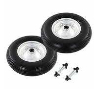 vidaXL Ruedas de carretillas 2 uds con ejes macizo PU 4.00-8 390 mm