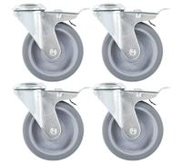 vidaXL Ruedas Giratorias Agujero Pasador y Frenos Dobles 100mm Almacén Útil Cantidad 4 unidades, 8 unidades, 12 unidades y mas