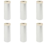 VidaXL - Sábana de succión con cinta adhesiva, 6 unidades, 270 x 1600 cm, HDPE, lámina adhesiva, cubierta antipolvo autoadhesiva, protección impermeable para bricolaje, fácil instalación, fuerte