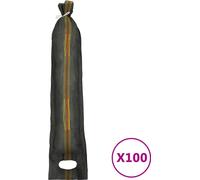 vidaXL Sacos de arena, 100 unidades, verde oscuro, 103 x 25 cm, HDPE