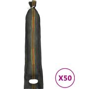 vidaXL Sacos de arena, 50 unidades, verde oscuro, 103 x 25 cm, HDPE