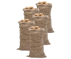 vidaXL Sacos de yute 5 unidades 65x135 cm 100% yute 220 g/m²