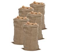vidaXL Sacos de yute 5 unidades 65x135 cm 100% yute 340 g/m²