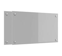 vidaXL Salpicadero de Cocina 2 pcs Gris Claro 70 x 40 cm, Salpicadero de Vidrio Moderno, Resistente al Calor, diseño Estiloso, instalación fácil para tu Cocina