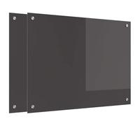 vidaXL Salpicadero de Cocina 2 uds. Gris Oscuro 80 x 60 cm, Salpicadero de Vidrio Moderno, Resistente al Calor, diseño Estiloso, instalación fácil para tu Cocina