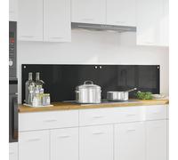 vidaXL Salpicadero de cocina 2 uds. Negro 90 x 40 cm vidrio templado