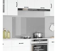 vidaXL Salpicadero de cocina Gris Claro 110 x 60 cm vidrio templado