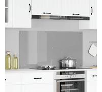 vidaXL Salpicadero de cocina Gris Claro 120 x 60 cm vidrio templado