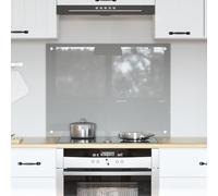 vidaXL Salpicadero de cocina Gris claro 80 x 60 cm vidrio templado