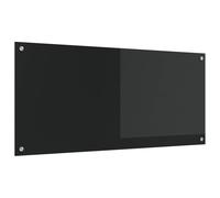 vidaXL Salpicadero de Cocina Negro 110 x 50 x 0,6 cm Vidrio Templado, Recubrimiento Moderno para Cocina, Panel de Vidrio Resistente al Calor, Mejora Elegante y Minimalista