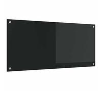 vidaXL Salpicadero de Cocina Negro 110x50x0,6 cm – Vidrio templado resistente al calor