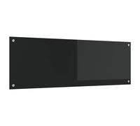 vidaXL Salpicadero de Cocina Negro 120 x 40 x 0,6 cm Vidrio Templado, Recubrimiento Moderno para Cocina, Panel de Vidrio Resistente al Calor, Mejora Elegante y Minimalista