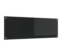 vidaXL Salpicadero de cocina 120 x 40 x 0,6 cm Negro Vidrio templado resistente al calor