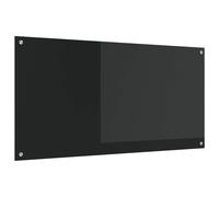 vidaXL Salpicadero de cocina Negro 120 x 60 cm vidrio templado