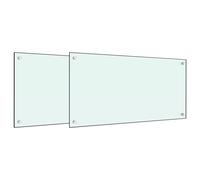 vidaXL Salpicaderos de cocina 2 uds vidrio templado blanco 80x50 cm