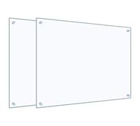 vidaXL Salpicaderos Cocina 2 uds Vidrio Templado Transparente 80x60 cm, salpicadero, salpicadero de Vidrio, Protector contra Salpicaduras