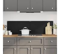 vidaXL Salpicaderos de cocina 2 uds vidrio templado negro 70x60 cm