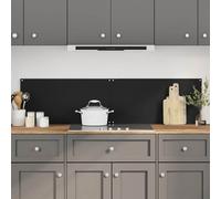 vidaXL Salpicaderos de cocina 2 uds vidrio templado negro 80x40 cm