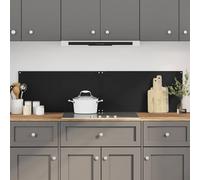 vidaXL Salpicaderos de cocina 2 uds vidrio templado negro 80x50 cm