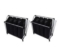 vidaXL Separador de colada con bolsas 2 unidades negro y gris
