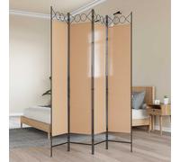 vidaXL Separador de habitación de 4 paneles Beige 160 x 200 cm Tela