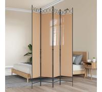 vidaXL Separador de habitación de 4 paneles Beige 160 x 220 cm Tela
