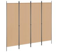 vidaXL Separador de habitación de 4 paneles Beige 200 x 180 cm Tela