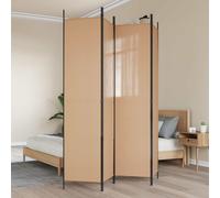 vidaXL Separador de habitación de 4 paneles Beige 200 x 220 cm Tela