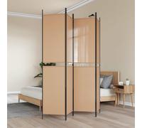 vidaXL Separador de habitación de 4 paneles Beige 200 x 220 cm Tela