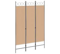 vidaXL Separador de habitaciones de 3 paneles, color beige, 120 x 180 cm, tela moderna, rectangular, independiente, separación de tela, separador interior, decoración antracita
