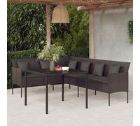 vidaXL Set comedor de jardín 2 pzas con cojines ratán sintético negro