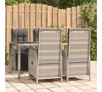 vidaXL Set comedor de jardín 5 piezas con cojines ratán sintético gris