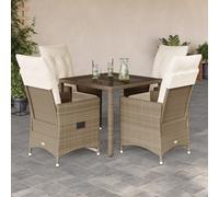 vidaXL Set comedor de jardín 5 pzas con cojines ratán sintético beige