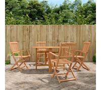 vidaXL Set comedor de jardín plegable 5 piezas madera maciza de acacia