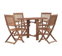 vidaXL Set comedor de jardín plegable 5 piezas madera maciza de acacia