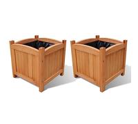 vidaXL Set de 2 arriates de madera 30 x 30 x 30 cm